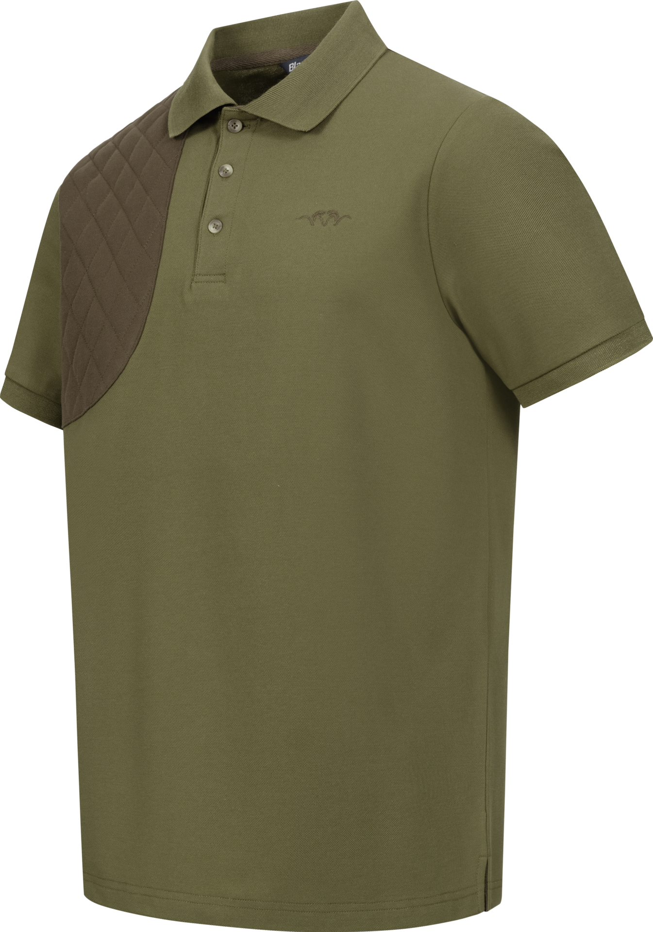 Blaser Men's Polo Shirt Shooting Patch - Dark Olive/Brown