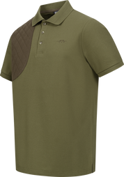 Blaser Men's Polo Shirt Shooting Patch - Dark Olive/Brown