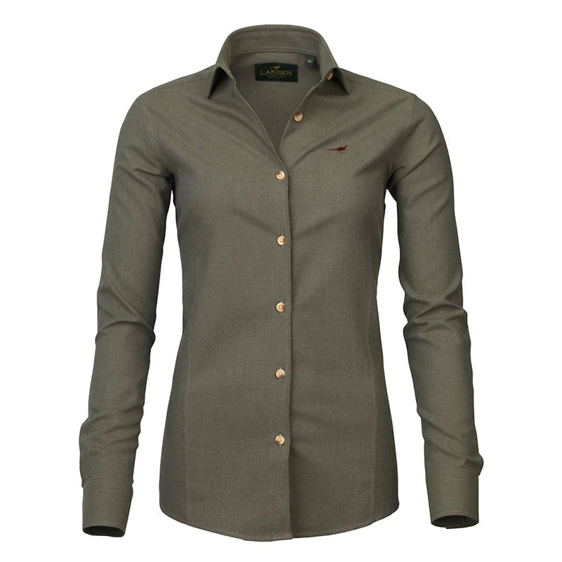 Laksen Olivia Brushed Cotton Shirt - Olive