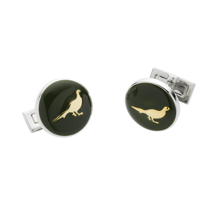 Pheasant Cufflinks - Gröna Manschettknappar