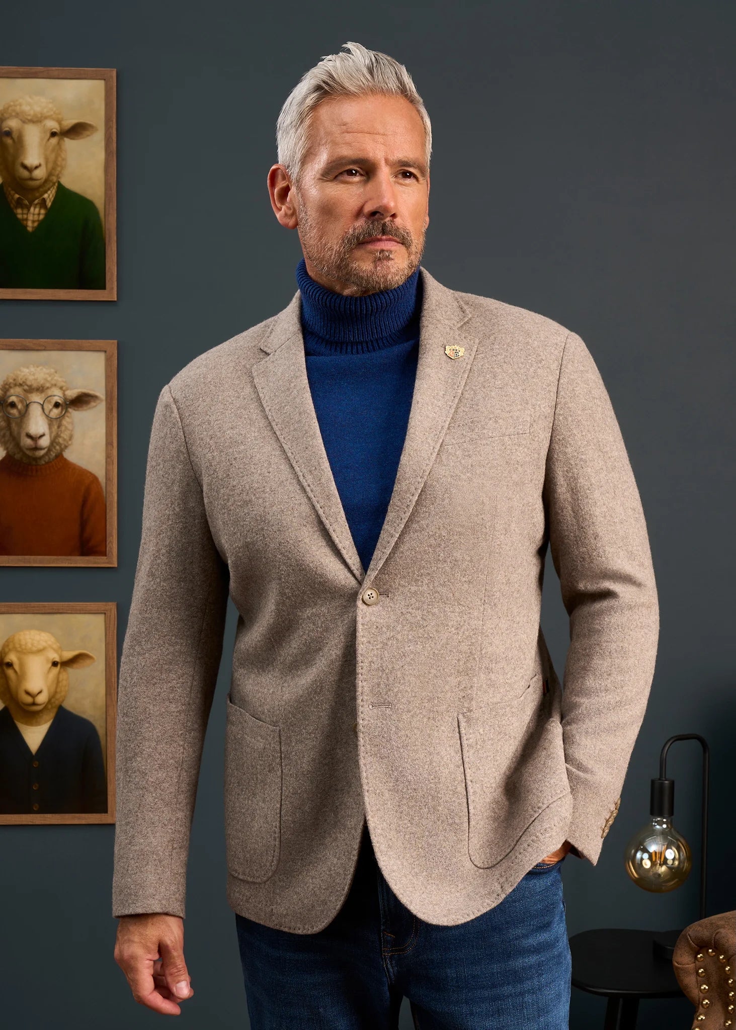 Richmond Knitted Blazer - Oat Grey