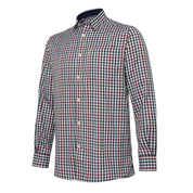 Ellis LS Shirt - White & Bordeaux Check