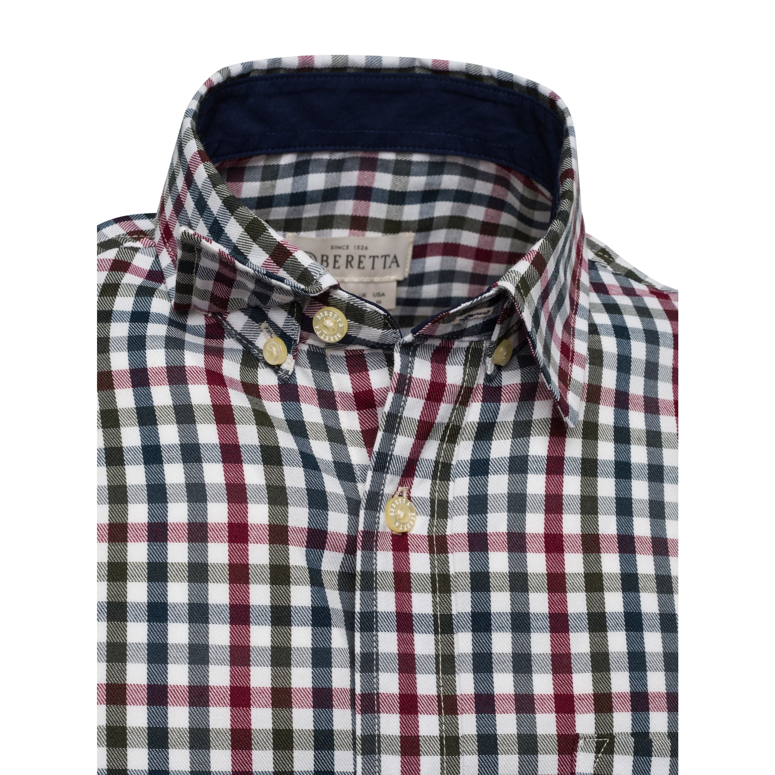 Ellis LS Shirt - White & Bordeaux Check