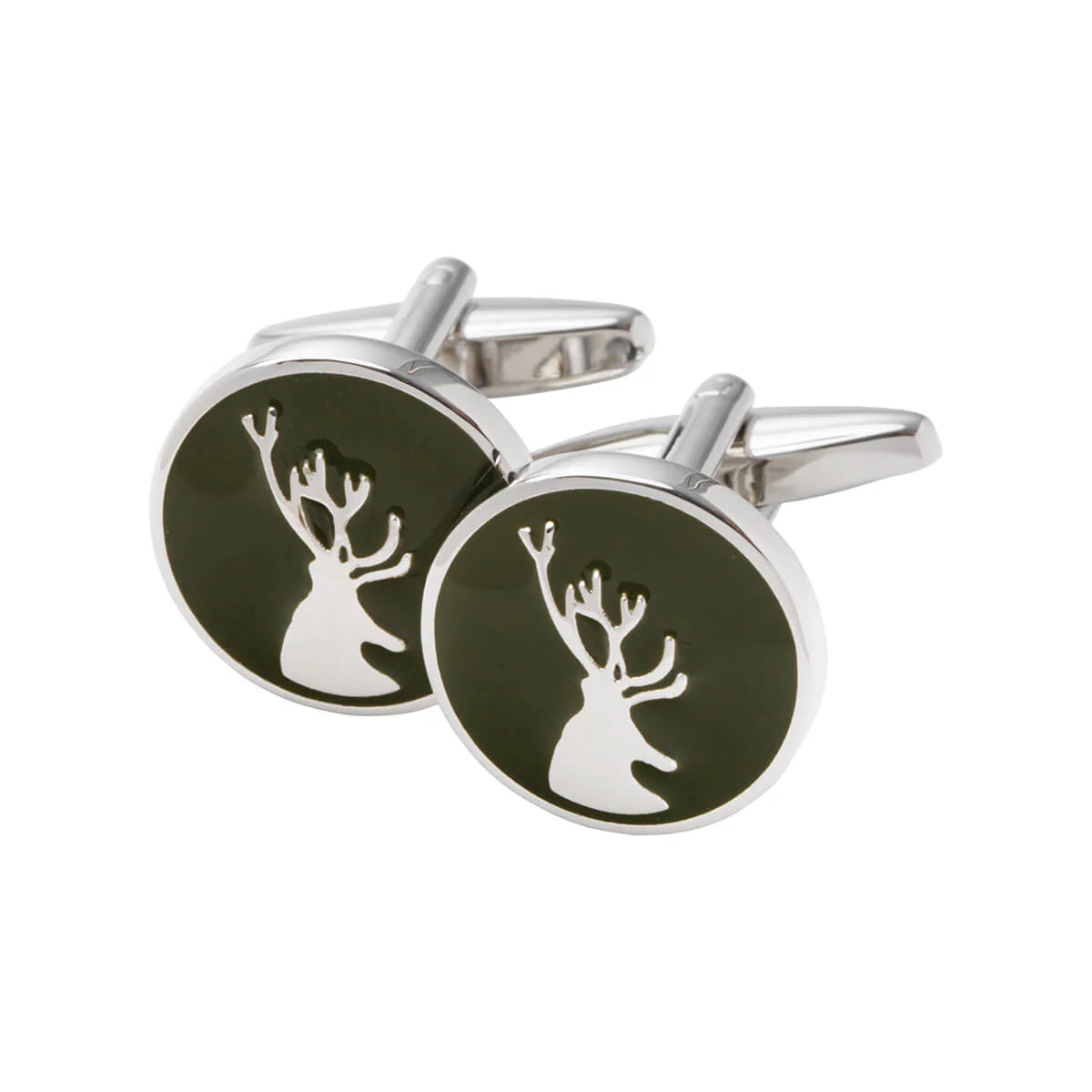 Stag Deer Cufflinks - Gröna Manschettknappar