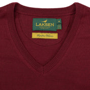 Sussex V-neck Merino Sweater - Bordeaux