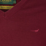 Sussex V-neck Merino Sweater - Bordeaux