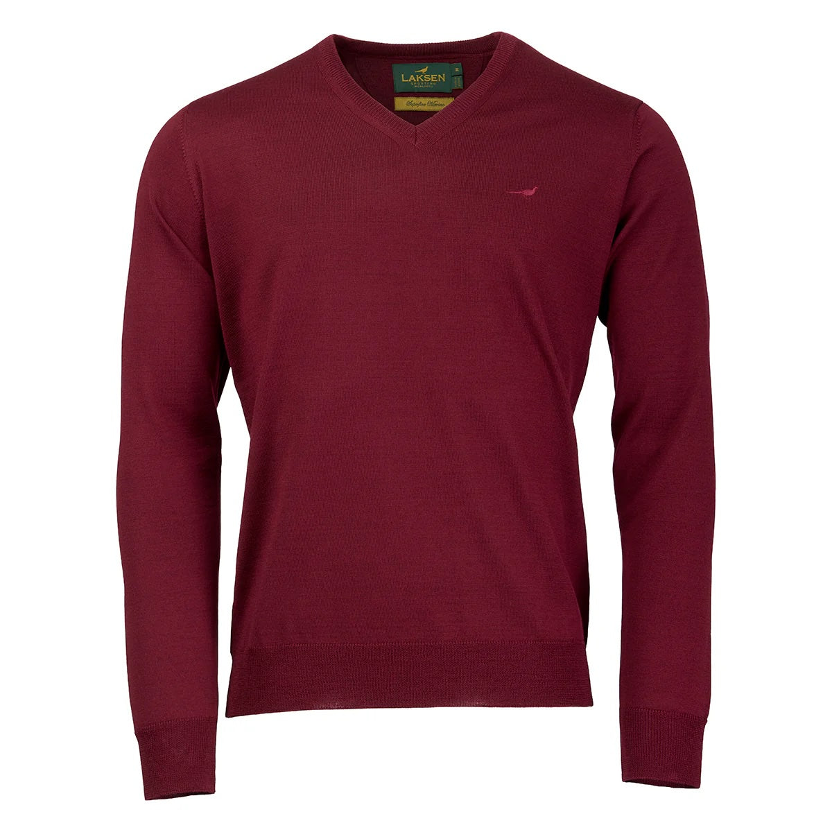 Sussex V-neck Merino Sweater - Bordeaux