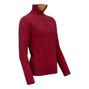 Tyne Zip Neck Lammullströja Dam - Wine