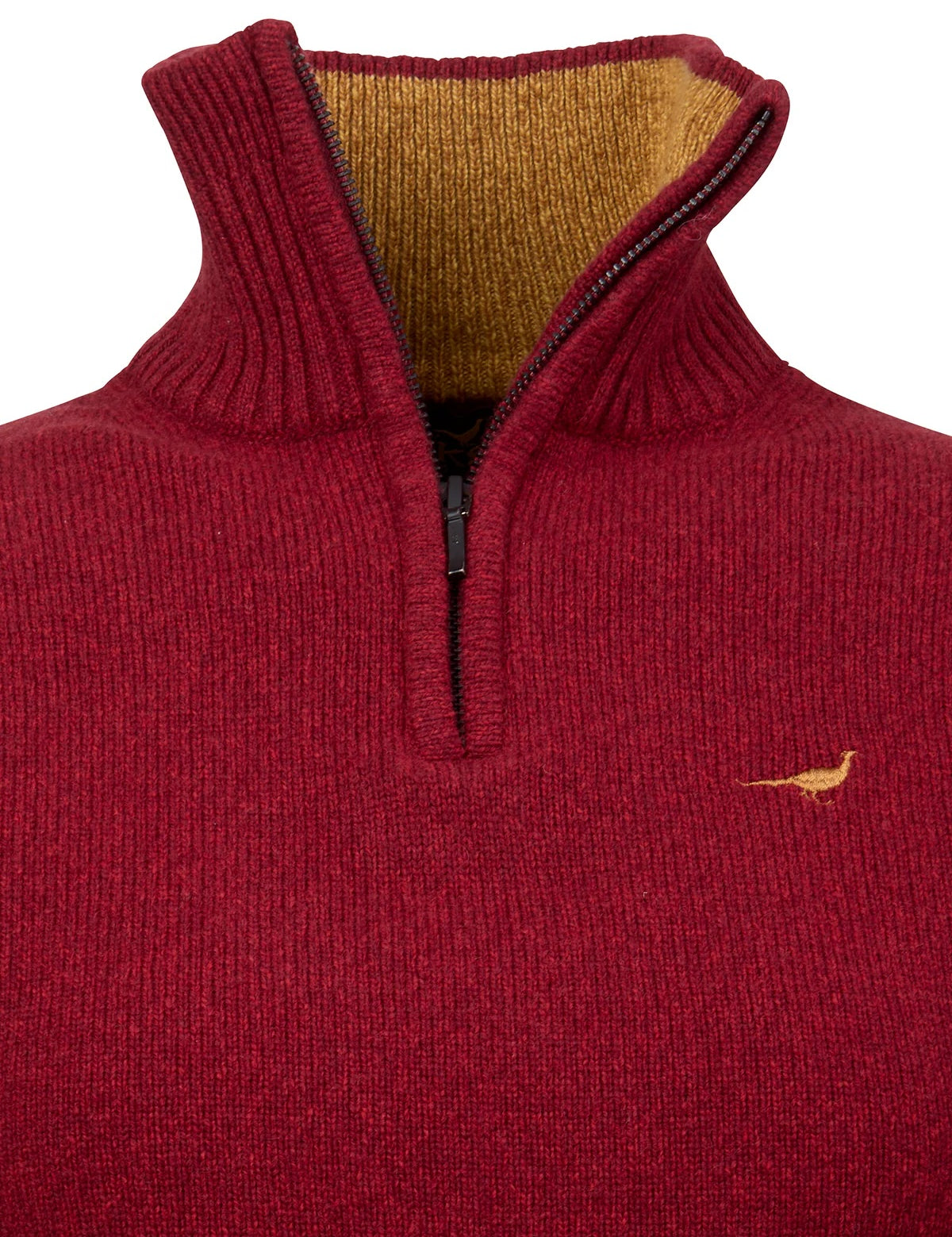 Tyne Zip Neck Lammullströja Dam - Wine