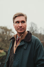 Waxed Jacket Men Green - Grinda