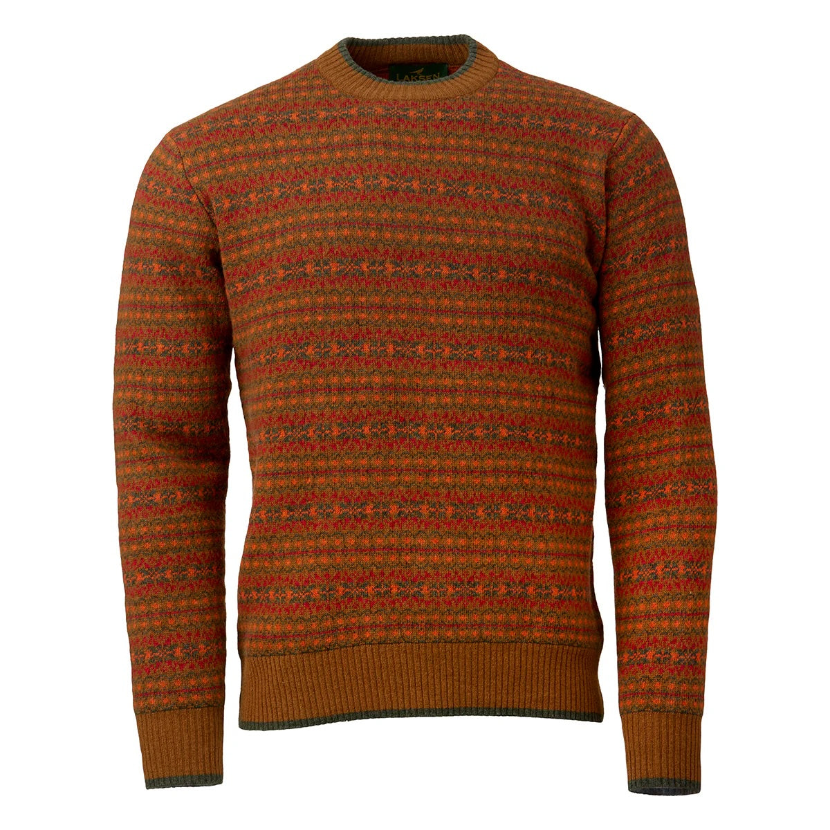 Laksen Voss Jacquard - Rundhalsad Lammullströja
