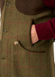 Alan Paine Combrook Shooting Gilet i Tweed - Sage – detalj