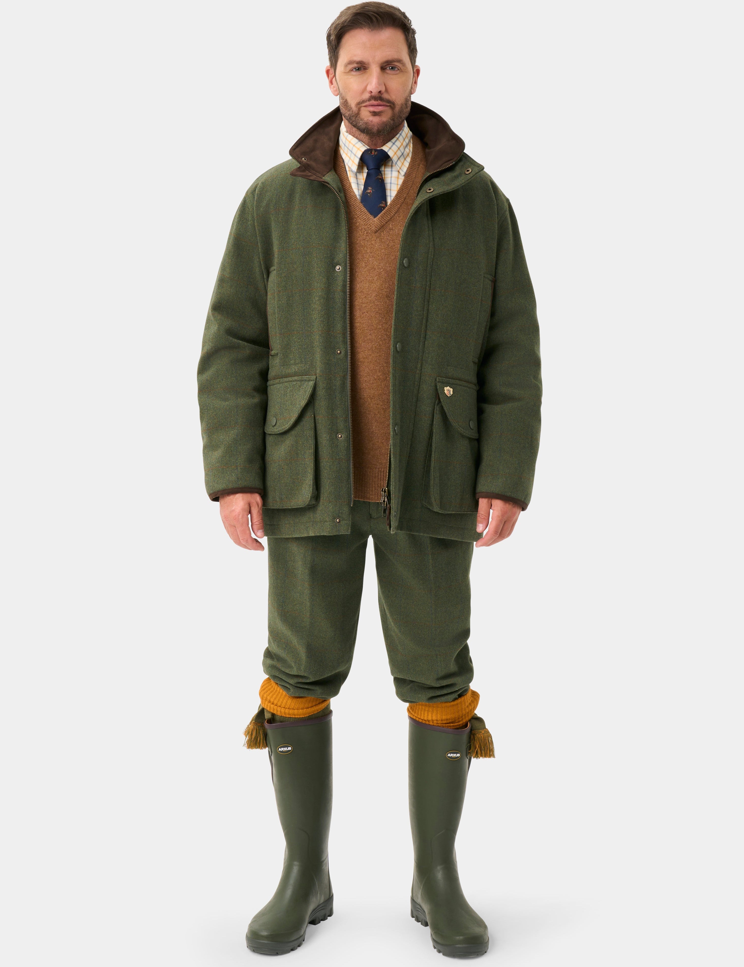 Alan Paine Combrook Field Coat Mariner - Tweedjacka Herr – på modell, helfigur