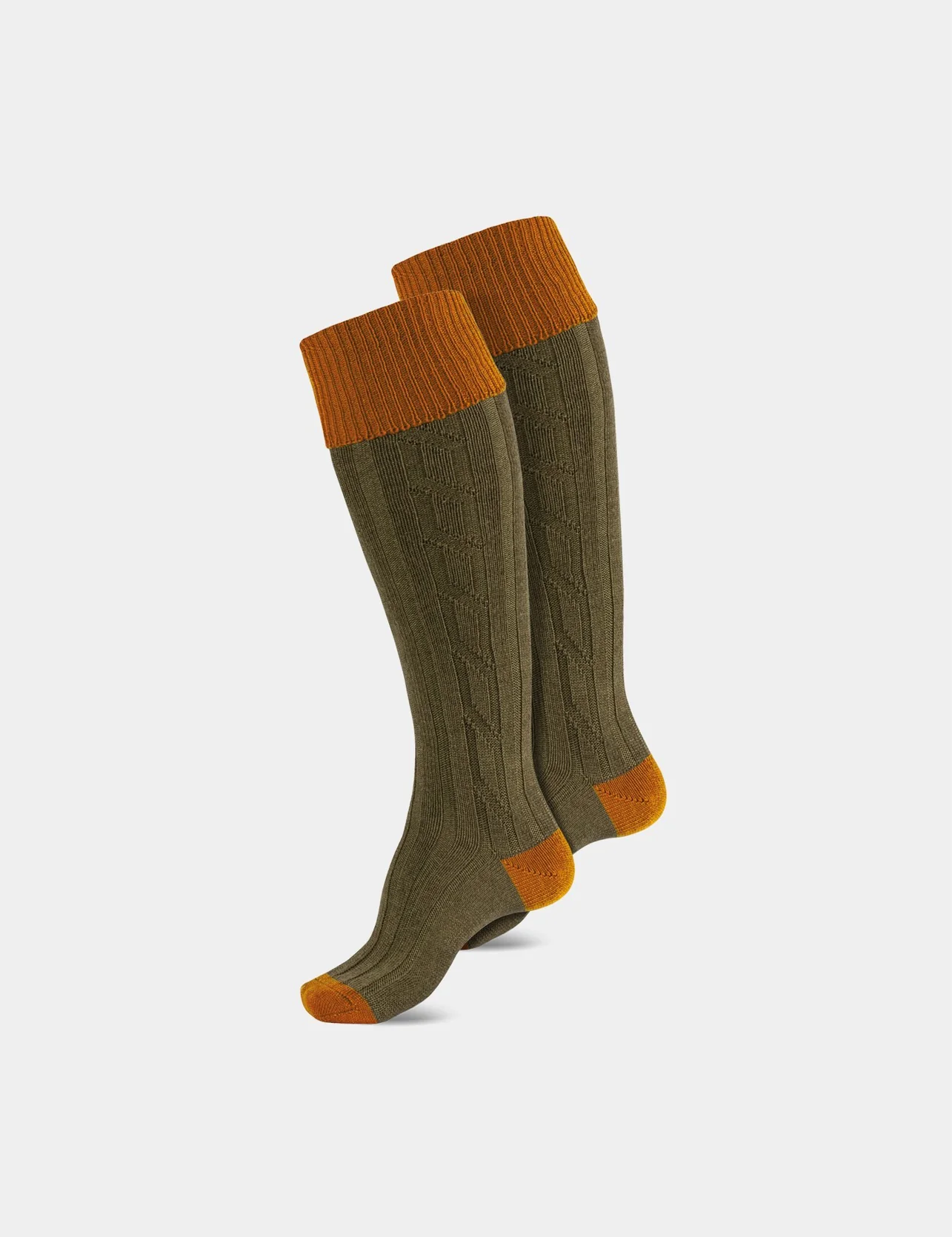 Combrook Jaktstrumpor i Ull - Ochre & Olive