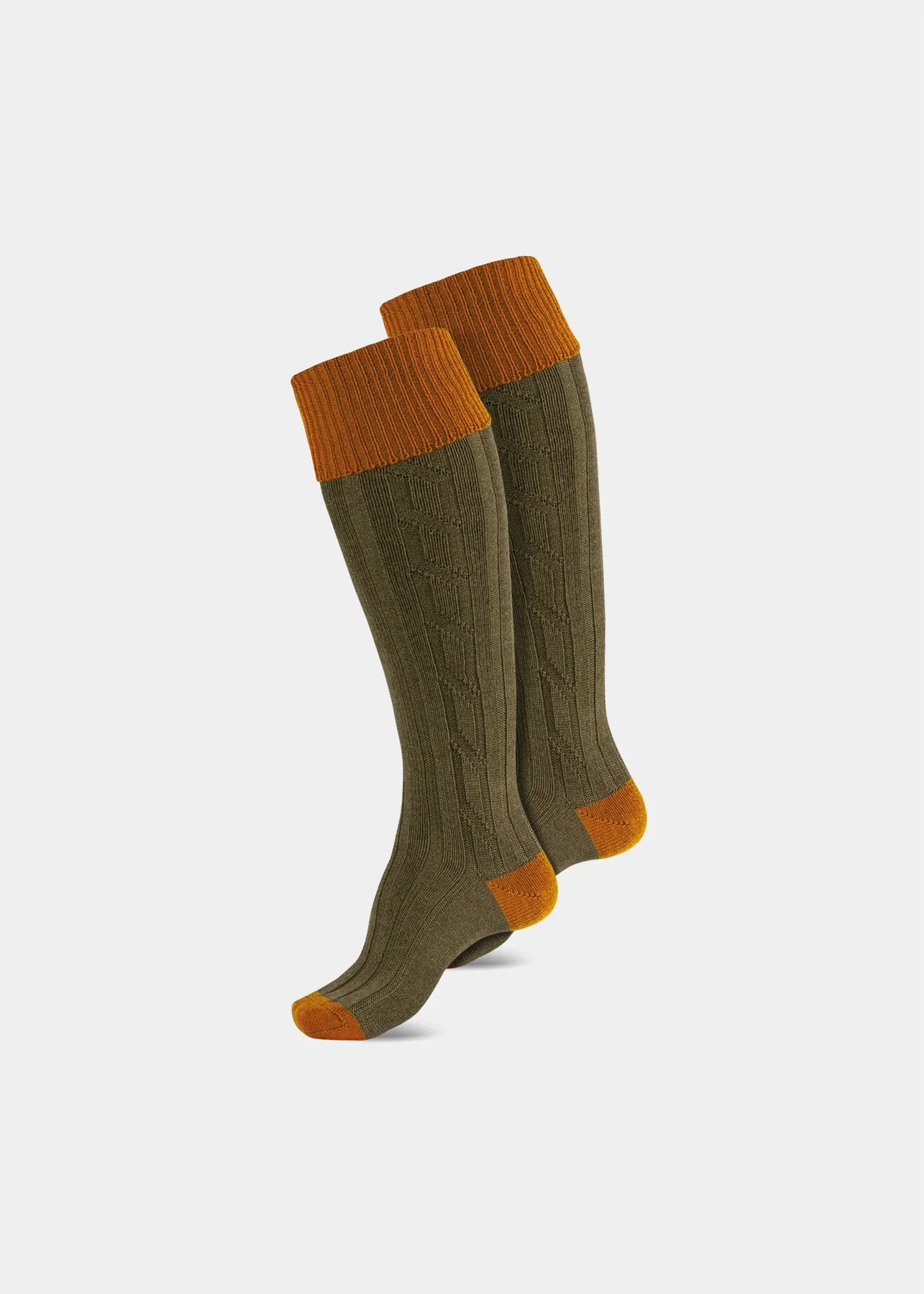 Combrook Jaktstrumpor i Ull - Ochre & Olive
