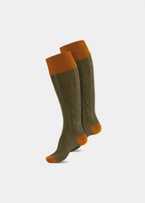 Combrook Jaktstrumpor i Ull - Ochre & Olive