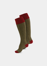 Combrook Jaktstrumpor i Ull - Red & Olive