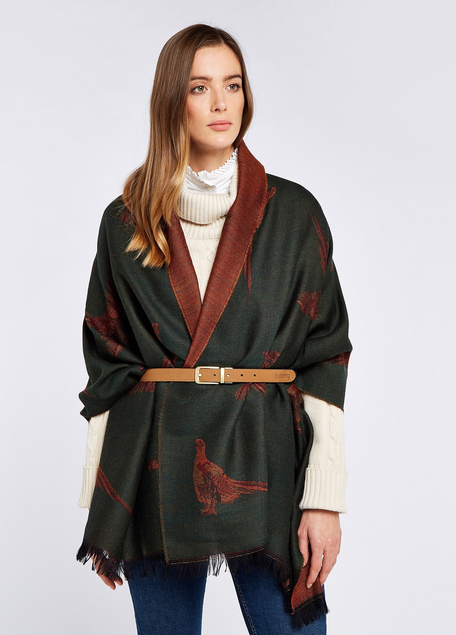 Birchdale Stole ull - Ivy Green