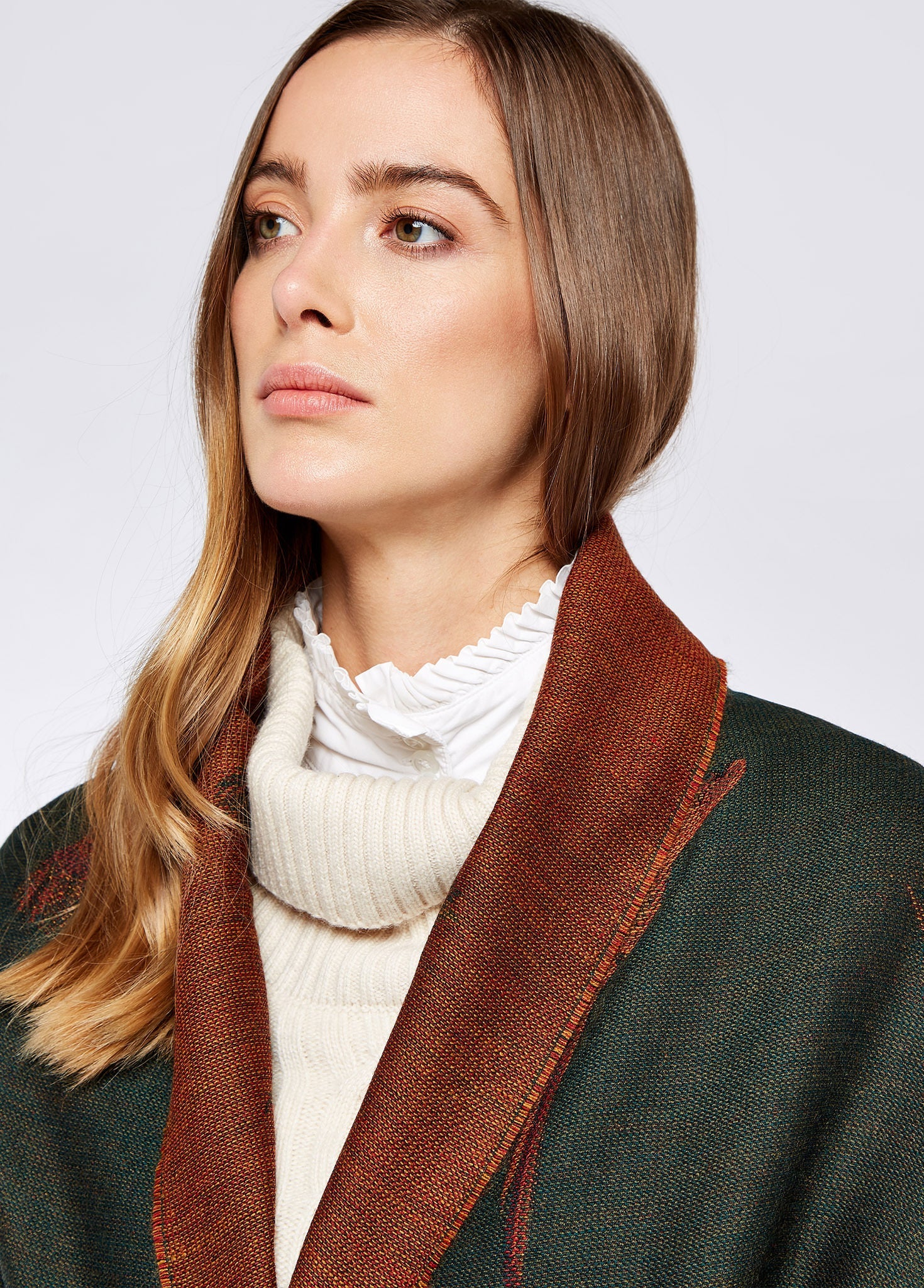 Birchdale Stole ull - Ivy Green