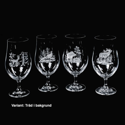 Ölglas 4 pack - Handskurna Motiv Jakt