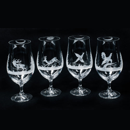 Ölglas 4 pack - Handskurna Motiv Jakt