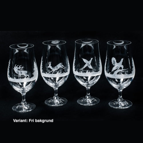 Ölglas 4 pack - Handskurna Motiv Jakt
