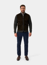 Oakmoore Zip-tröja med Mockafront Herr - Dark Brown