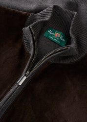 Oakmoore Zip-tröja med Mockafront Herr - Dark Brown