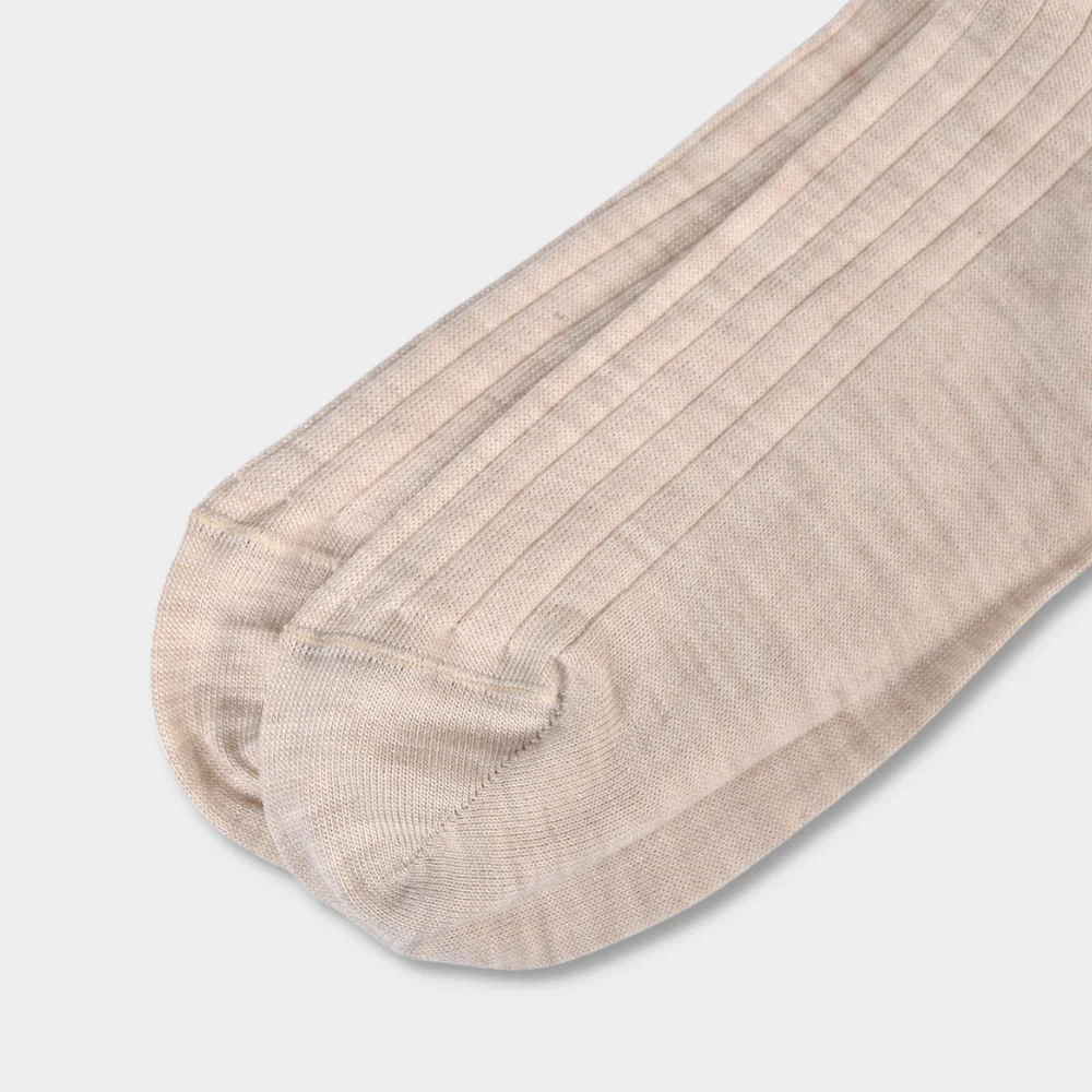 Ribbed Socks - Merino wool beige