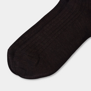 Ribbed Socks - Brown Merino Wool