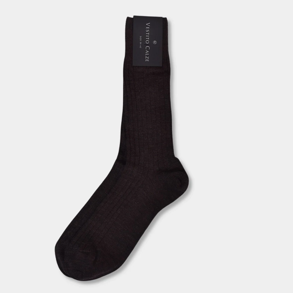 Ribbade Strumpor - Brun Merinoull