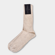 Ribbed Socks - Merino wool beige