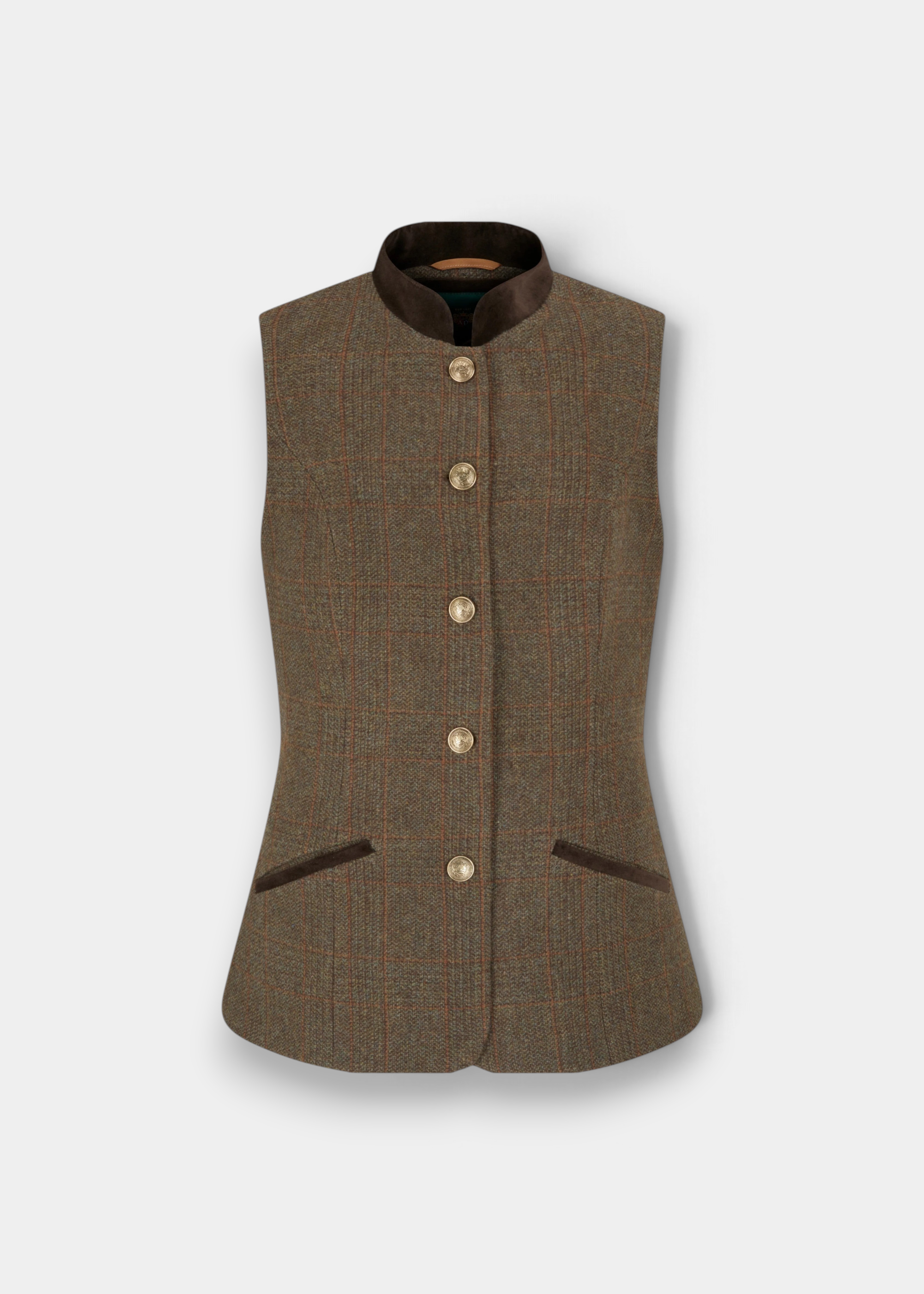 Alan Paine Surrey Tweedväst Dam - Field Maple – produktbild framifrån