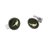 Pheasant Cufflinks - British Racing Green Manschettknappar