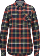 Blaser Martina Flanellblus - Dunkel Oliv/Röd