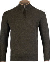 Half-Zip Tröja - Olivgrön Lammullströja