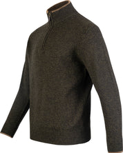Half-Zip Tröja - Olivgrön Lammullströja