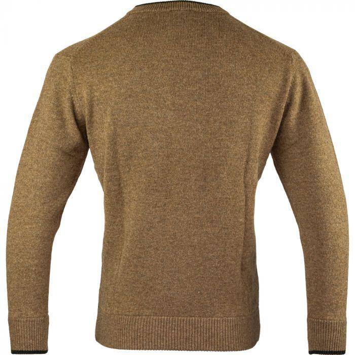 V-ringad Tröja i Lammull - Beige - Jaktstil.se