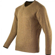 V-ringad Tröja i Lammull - Beige - Jaktstil.se