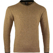 V-ringad Tröja i Lammull - Beige - Jaktstil.se