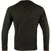 V-neck Sweater in Lambswool - Green - Jaktstil.se