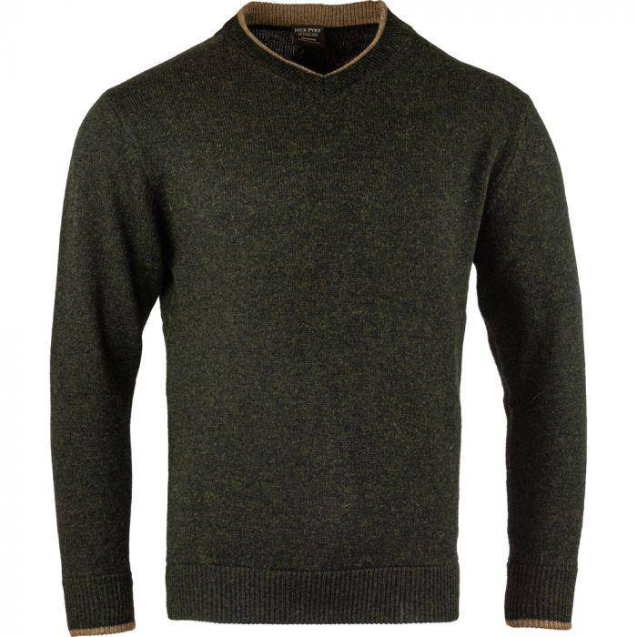 Lambswool V-neck Sweater - Green - Jack Pyke