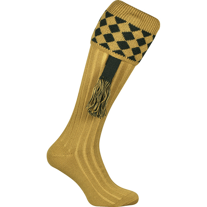 Jaktstrumpor - Gula med Garters
