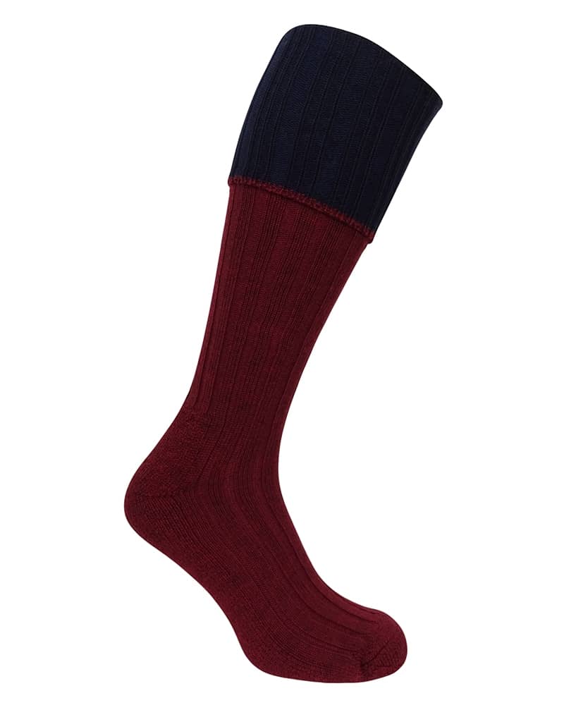 Knästrumpor för Jakt - Navy och Burgundy