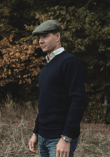 V-ringad Tröja i Lammull - Mörkblå - Jaktstil.se