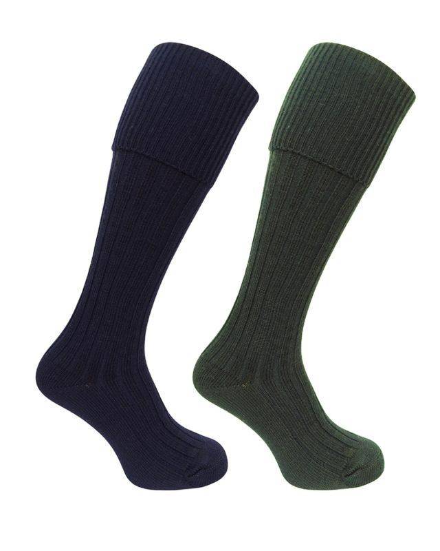 Varma Jaktstrumpor i 2-pack - Grön/Blå - Hoggs of Fife