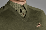Woodcock V-ringad Tröja  - Classic Green