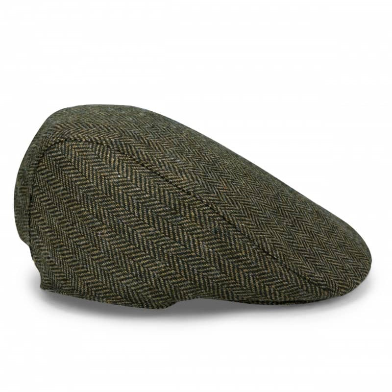 Flat Cap i Grön Tweed - Herringbone
