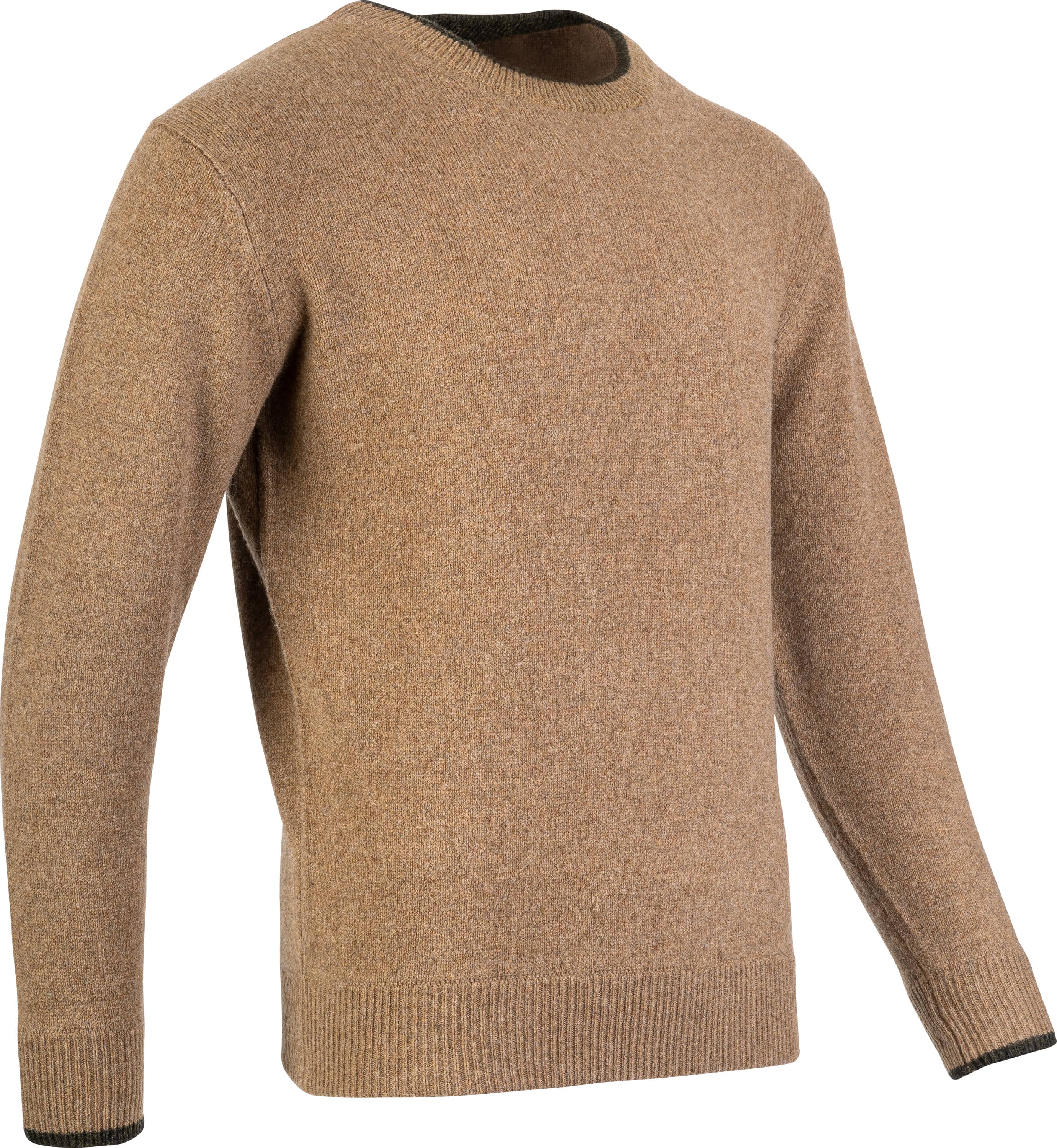 Rundhalsad Lammullströja - Beige 