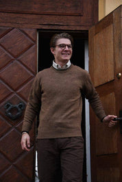Rundhalsad Lammullströja - Beige 